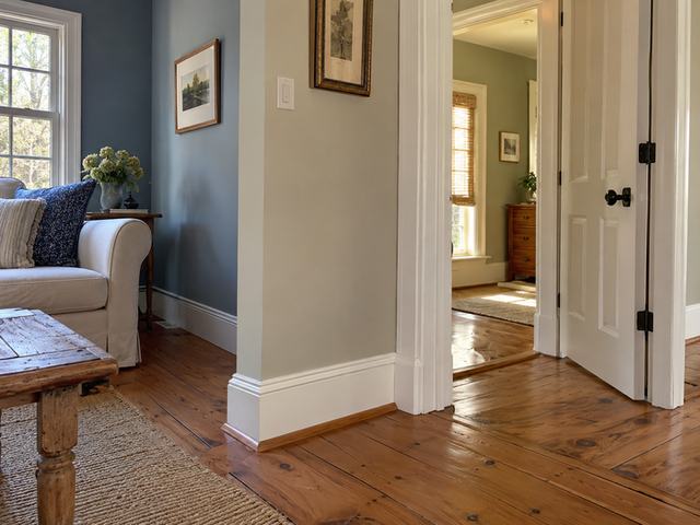 Crisp baseboard and door casing details — Connecticut residential design inspiration